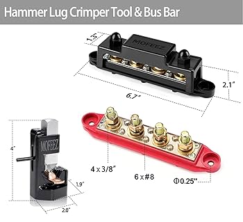 bussi MOFEEZ 2pcs Power Distribution Block Bus Bar 4 × 3/8